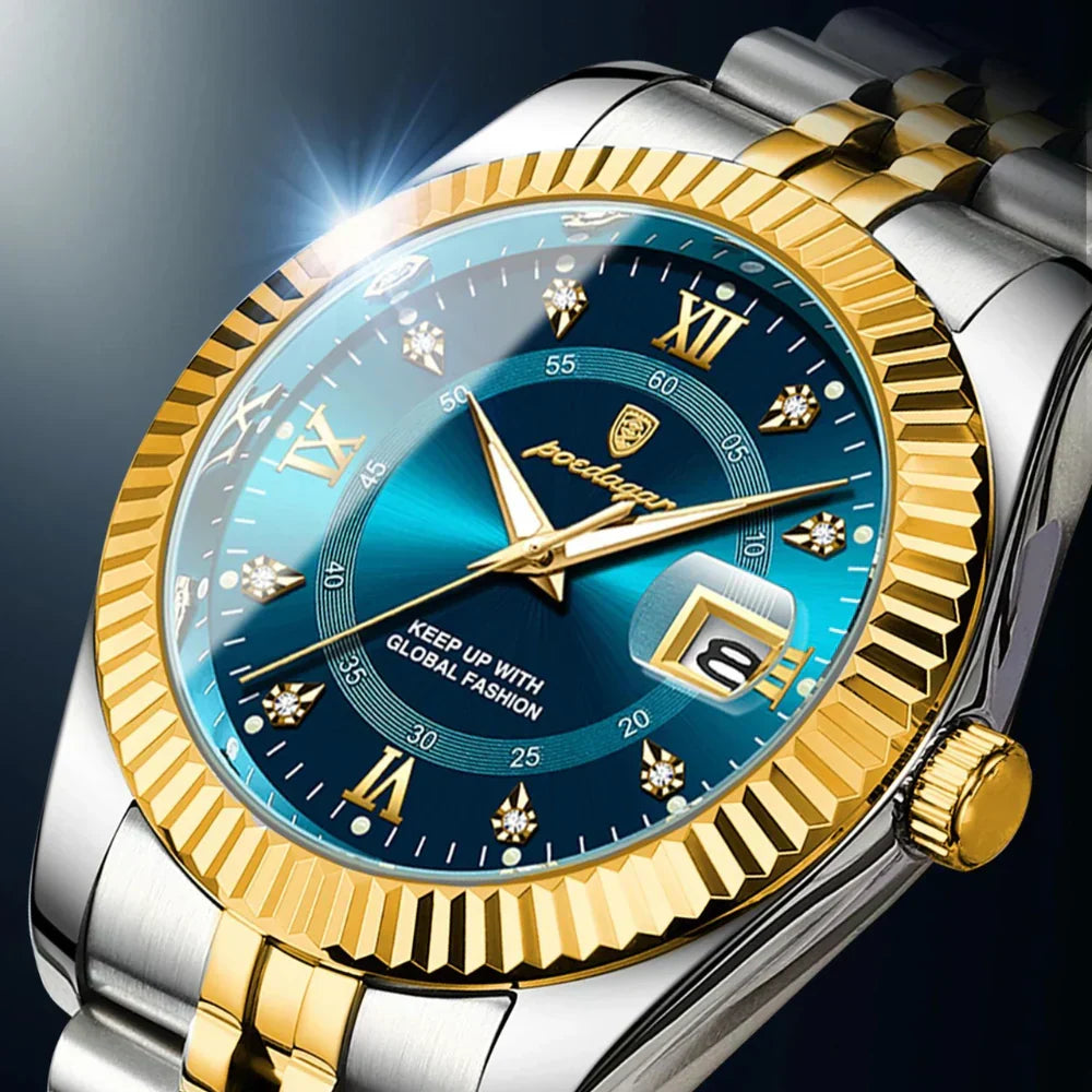 Poedagar GoldenStar Blue on the wrist